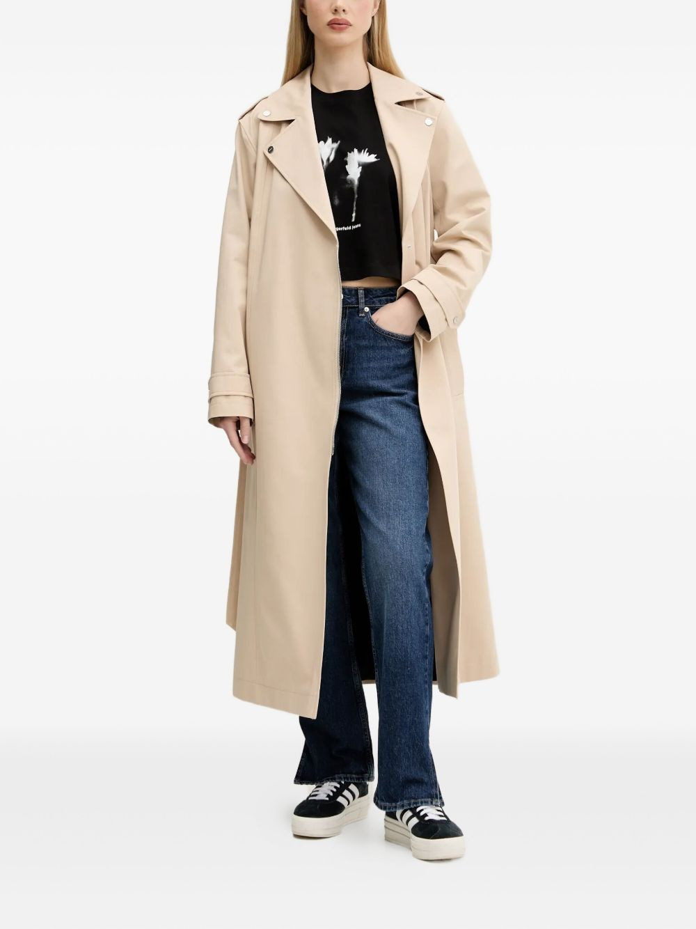 belted zip-front coat - 2
