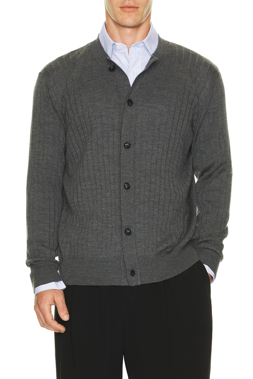 Wool Rib Cardigan - 3