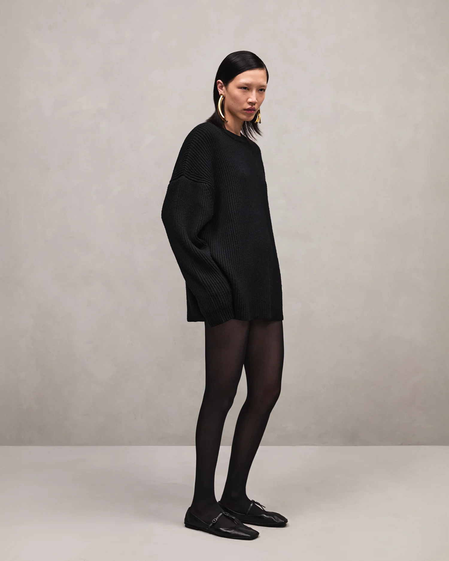 OVERSIZE KNIT CREWNECK BLACK - 4