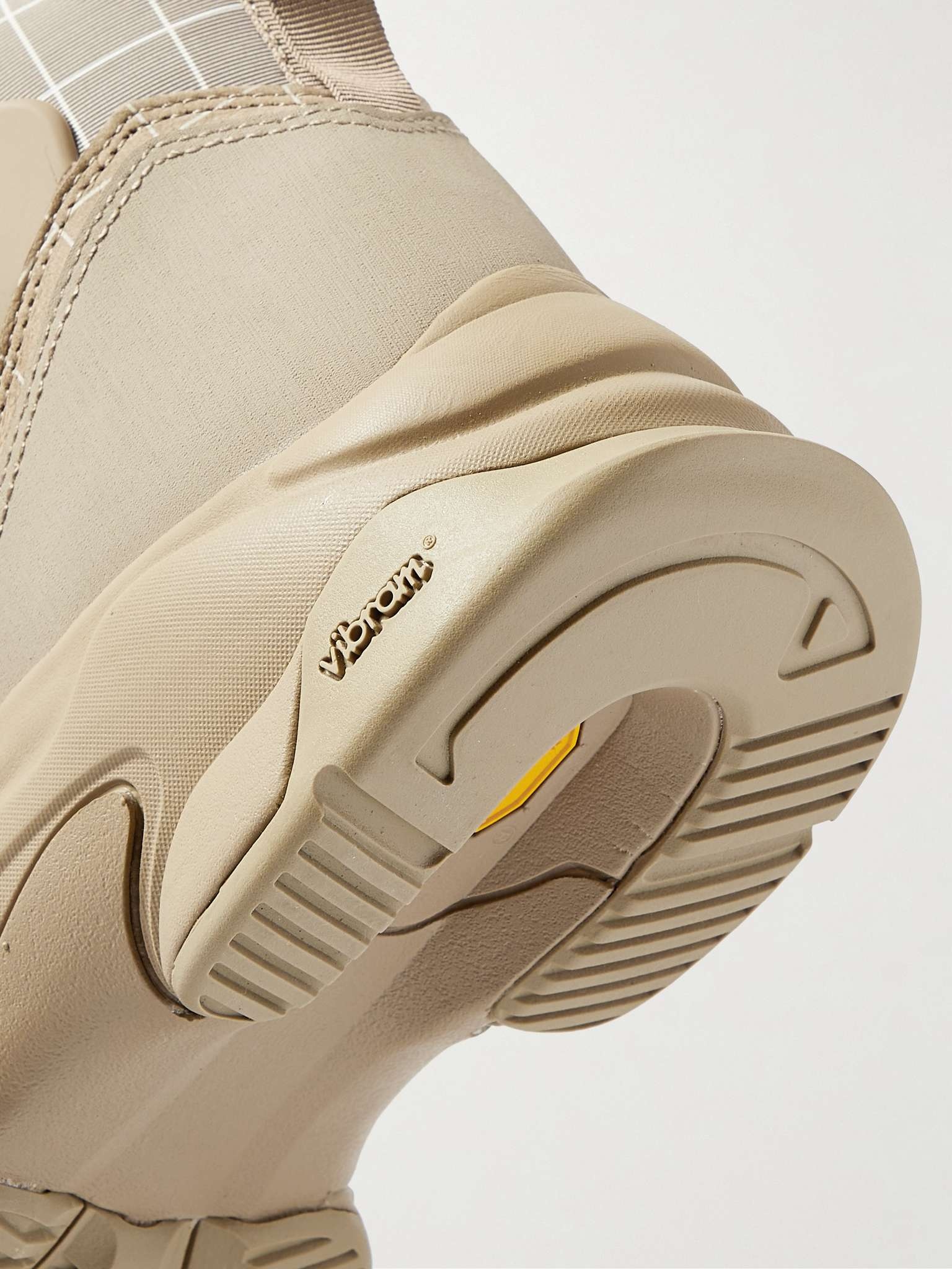 Checked Nubuck and Canvas Hiking Boots - 6