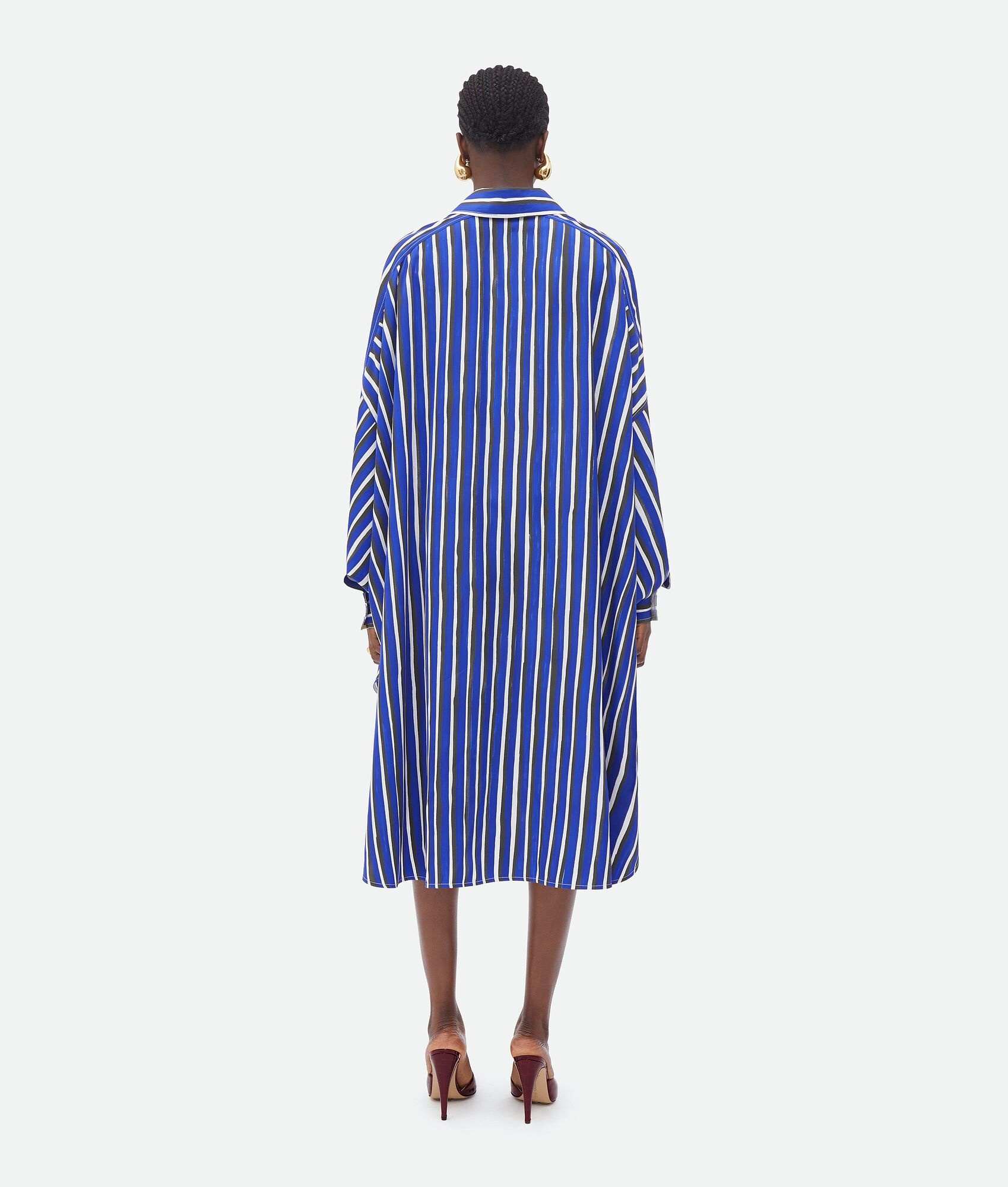 Stripe Print Viscose And Silk Dress - 3