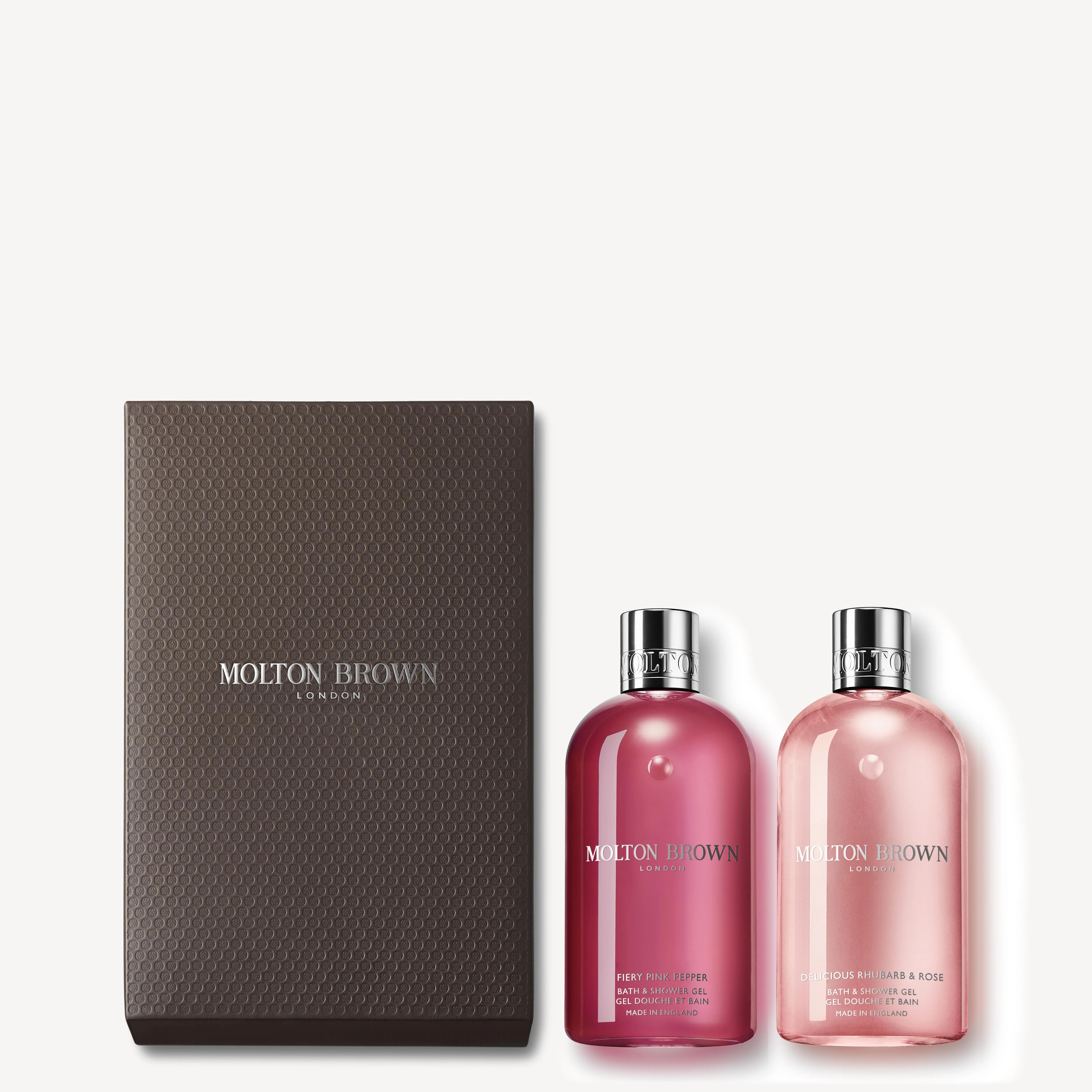 Fiery Pink Pepper & Delicious Rhubarb & Rose Bathing Gift Set - 1