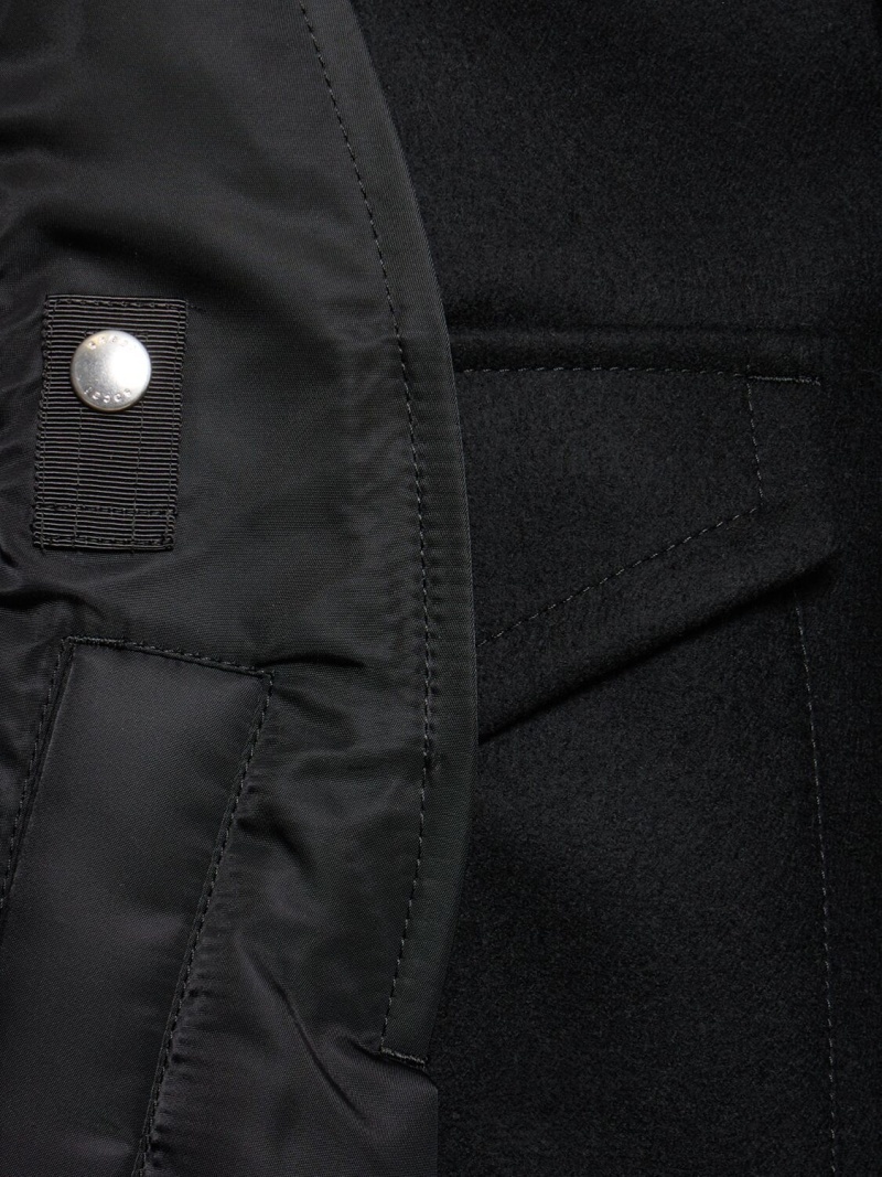 Wool melton & nylon twill jacket - 2