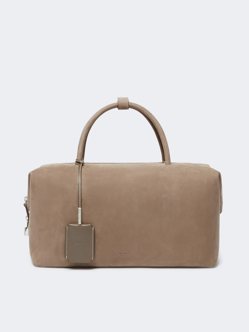 HOLDALLLSUE Large nubuck leather Boston bag - TURTLEDOVE 1
