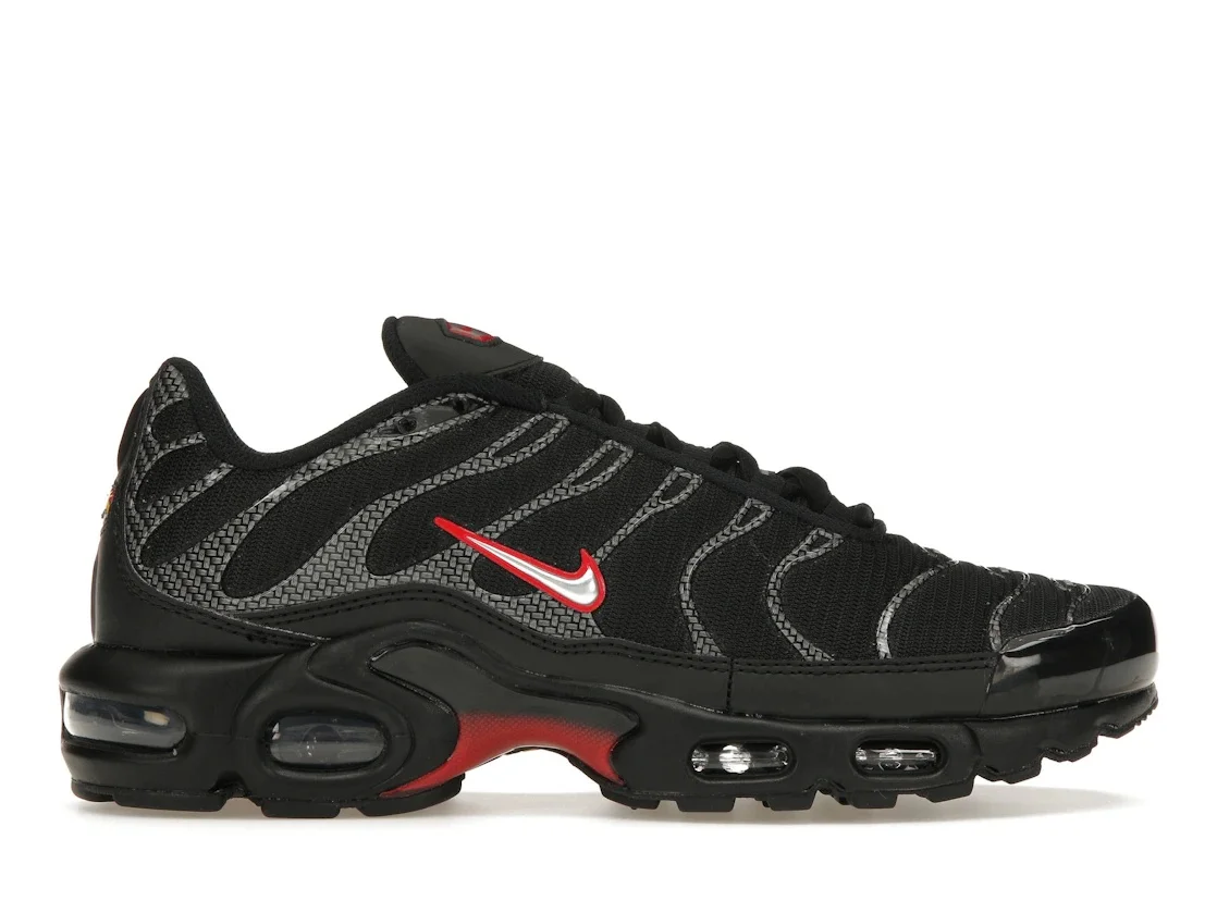 Nike Air Max Plus Black University Red Metallic Silver - 1