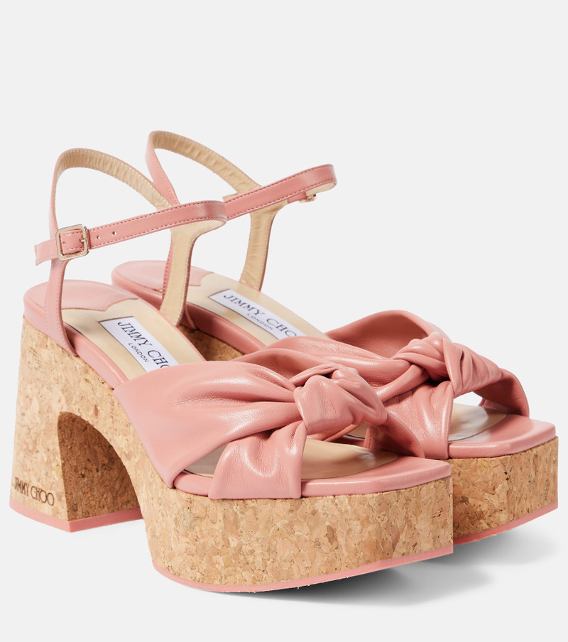 Heloise 95 leather platform sandals 1