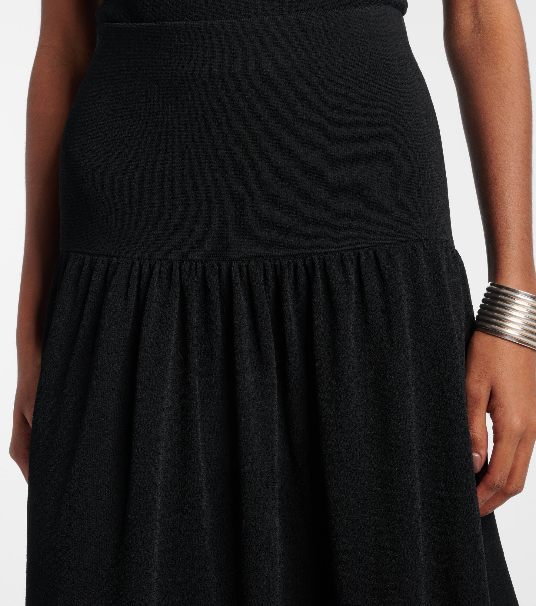 Knitted high-rise midi skirt - 4