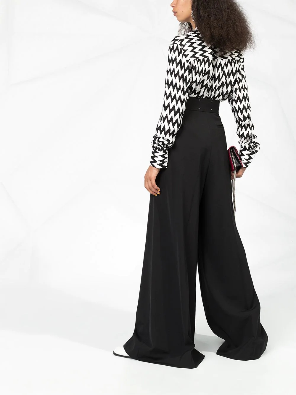 printed pussy bow blouse - 6
