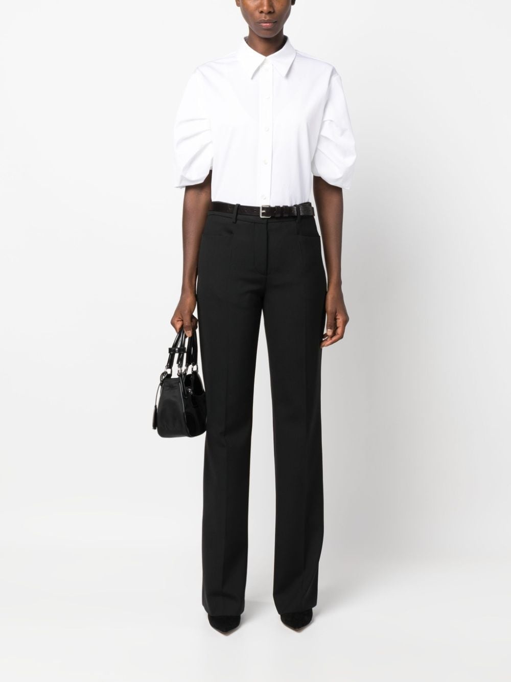 puff-sleeve cotton shirt - 2