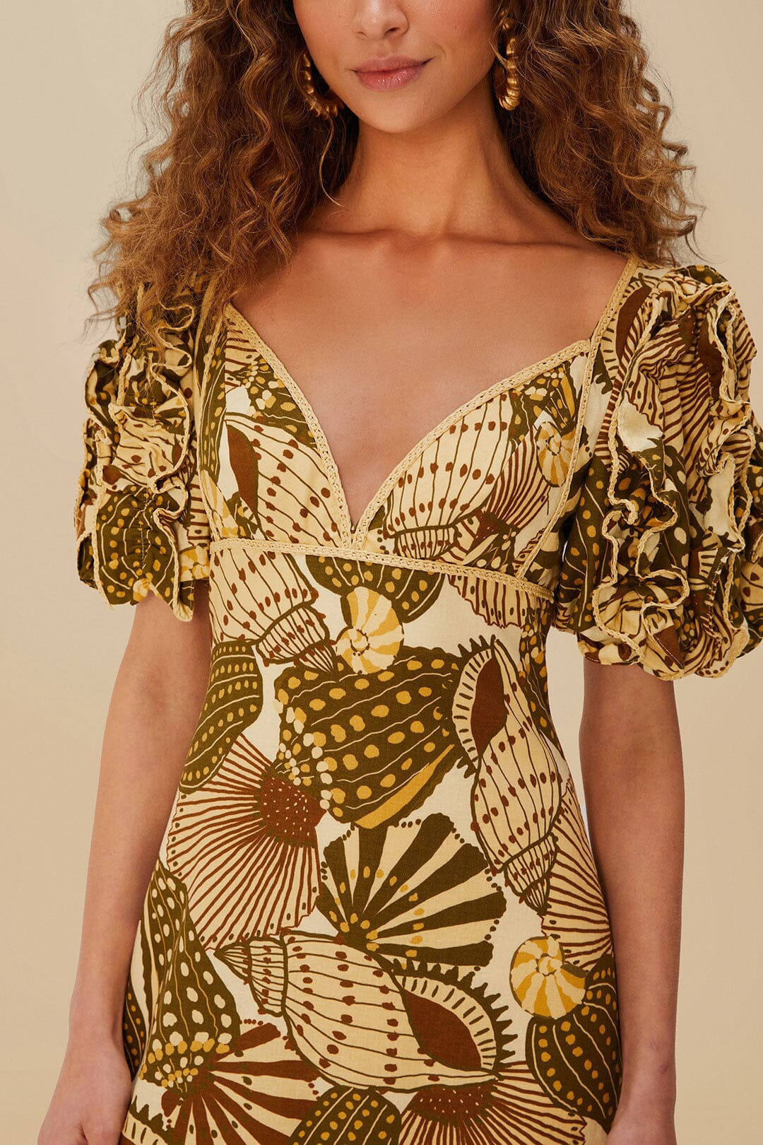Sand Shell Mix Lenzing™ Ecovero™ Viscose Mini Dress - 2