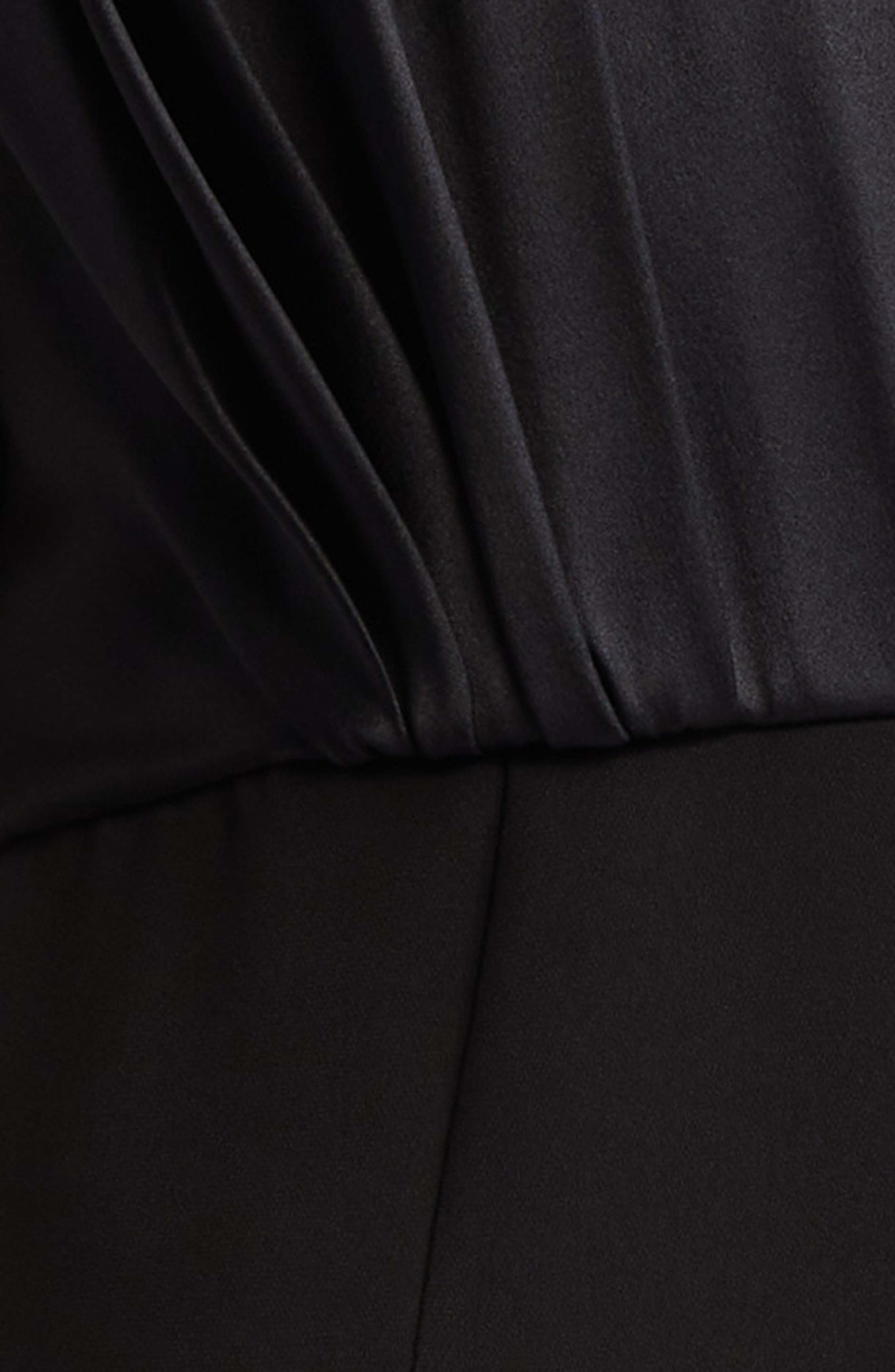 Max Mara Vittor Pleated Overlay Sleeveless Cady Dress in Black at Nordstrom - 6