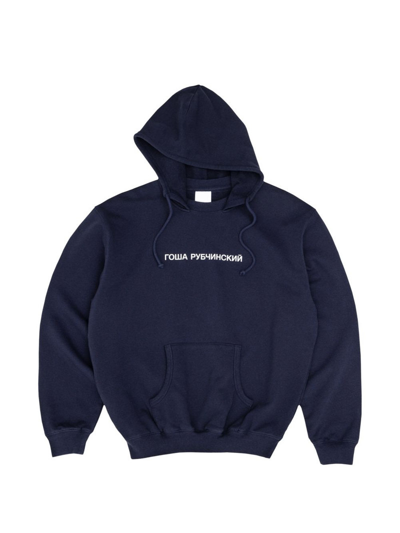 logo-print drawstring hoodie 1
