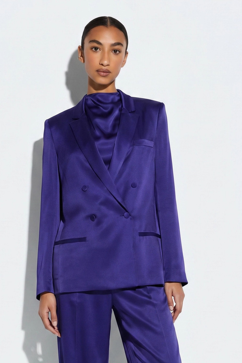 LAPOINTE Satin Double Breasted Blazer outlook