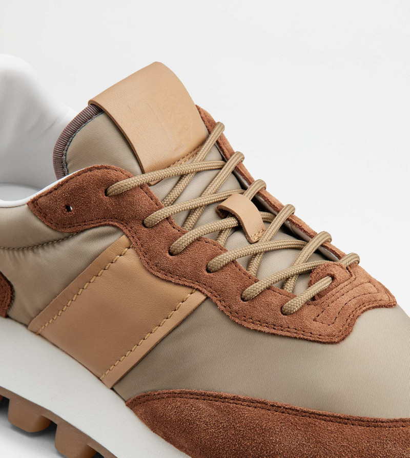 SNEAKERS TOD'S 1T IN SUEDE AND FABRIC - BROWN, BEIGE 5