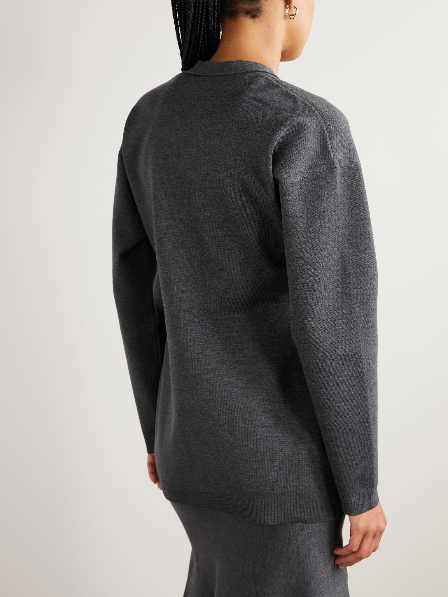 Wool-blend cardigan Dark gray - 3