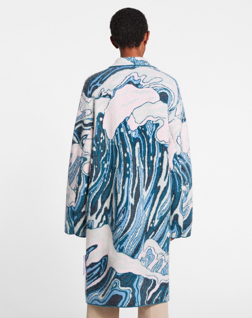 JACQUARD KNIT COAT - 4