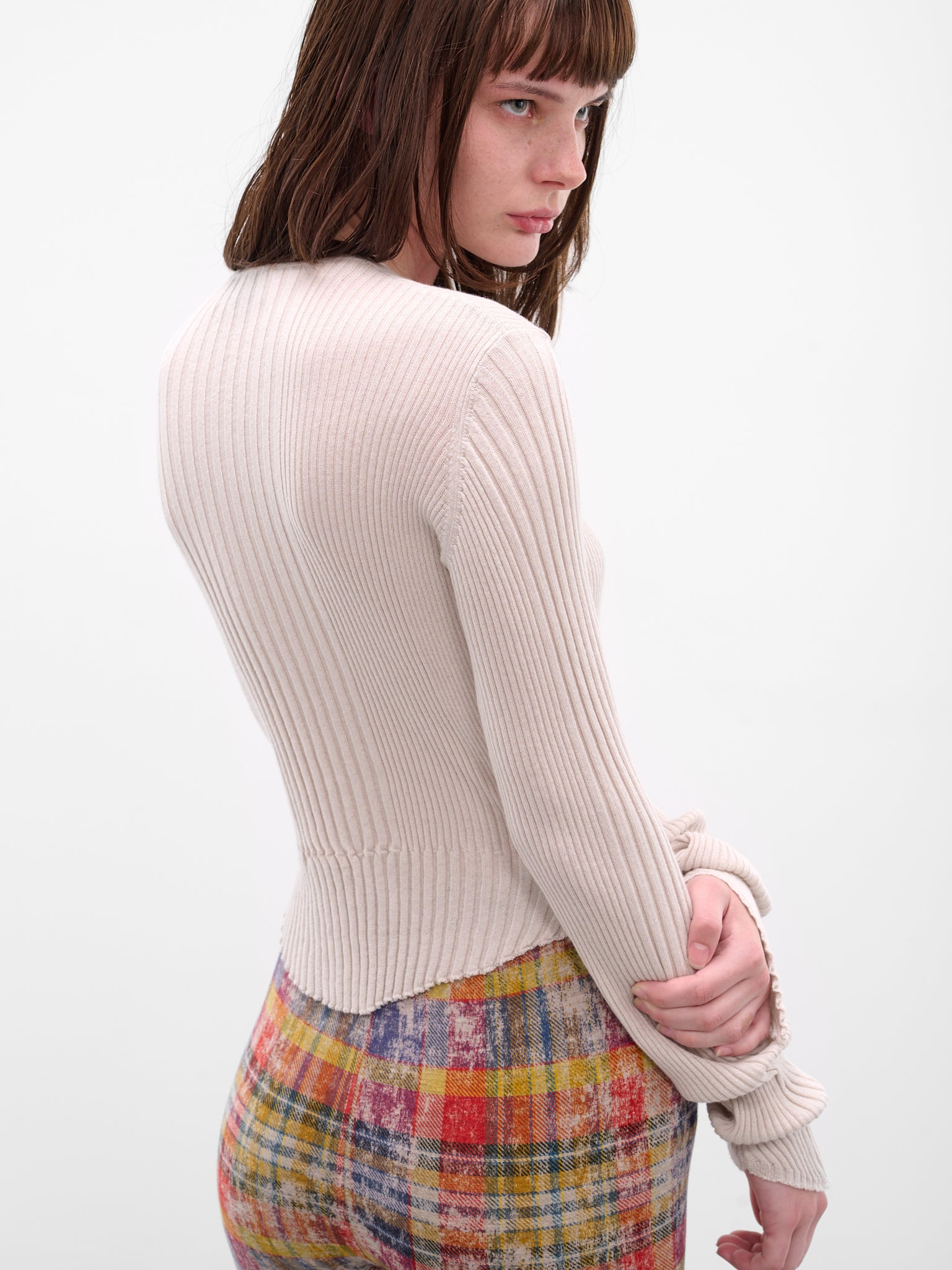 Beige Tegan Cashmere Knit Top - 4