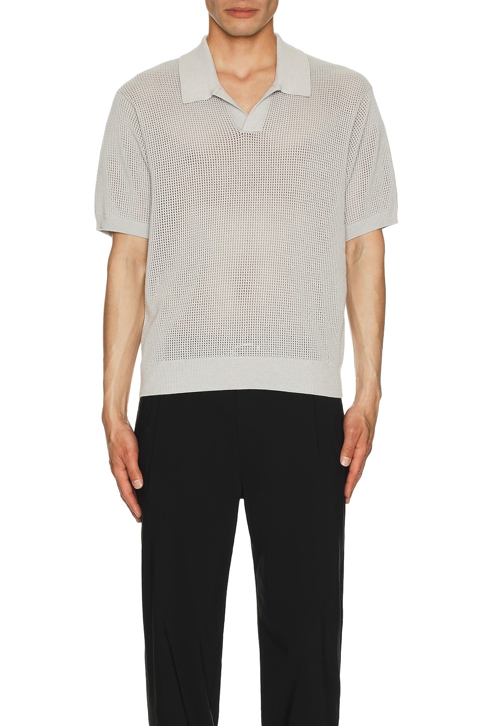 Open Weave Polo Sweater - 4
