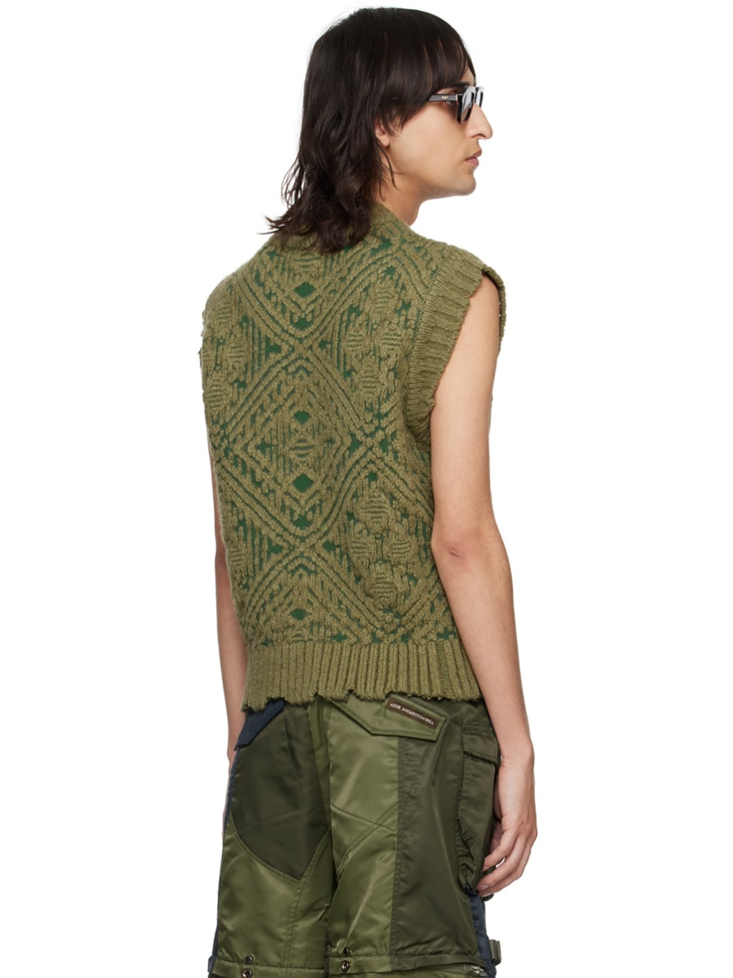 Khaki Jacquard Vest - 3