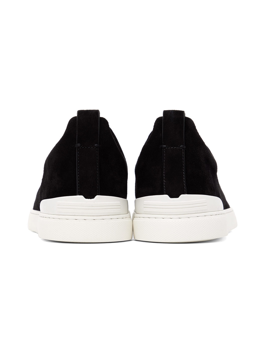 Black Suede Triple Stitch Sneakers - 2