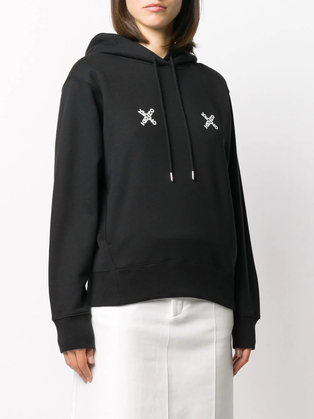 cross logo print hoodie - 3