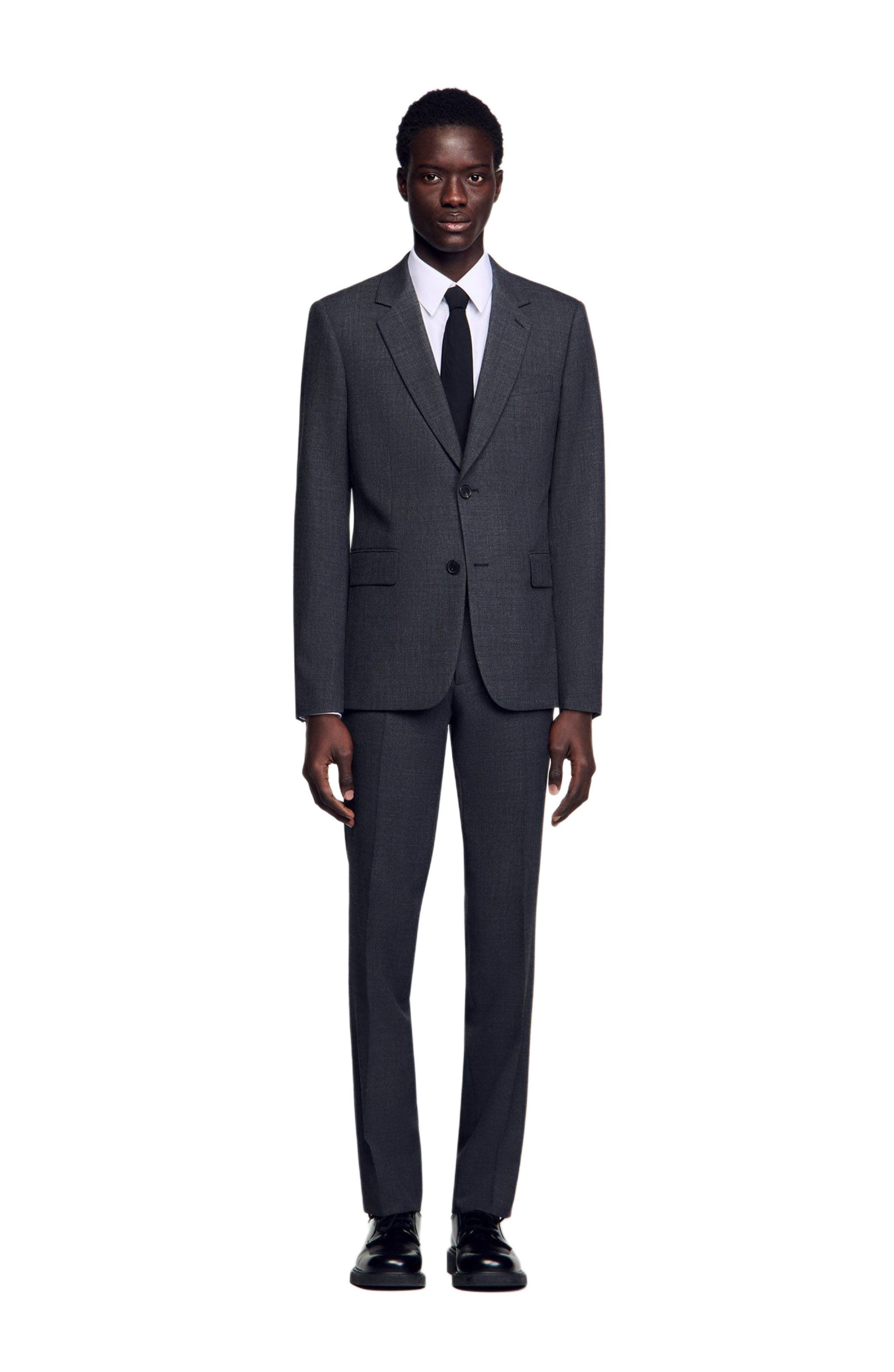 SANDRO Wool suit jacket in Mocked Grey at Nordstrom - 5
