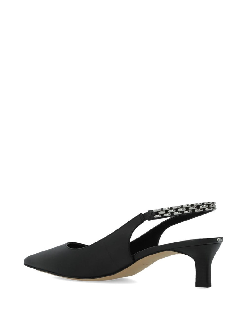 chain-detail pointed leather pumps 3