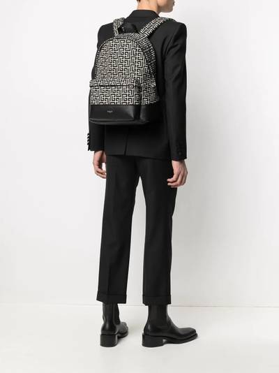 Balmain City monogram-woven backpack outlook