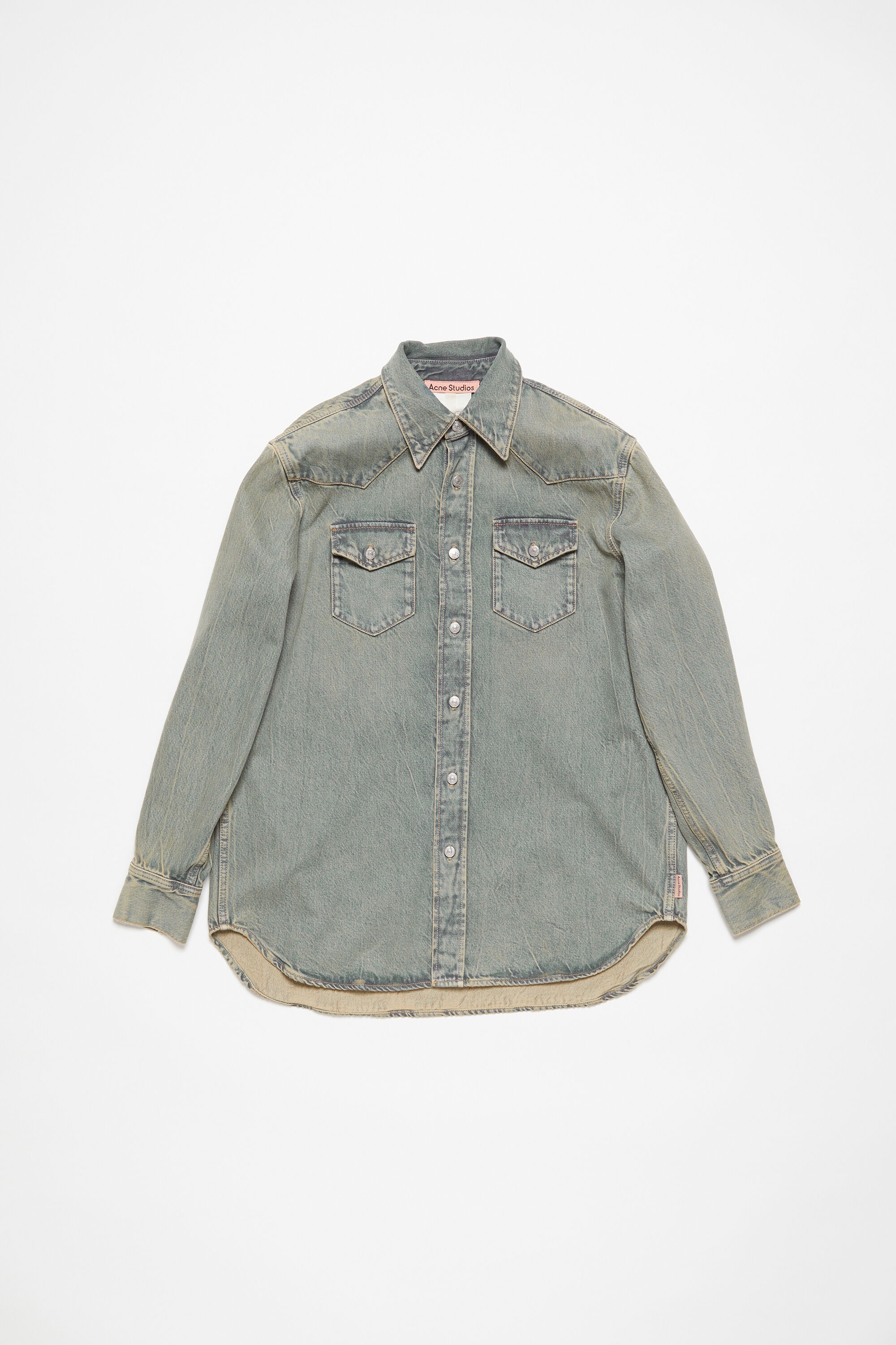 Denim shirt - Relaxed fit - Blue/beige - 5