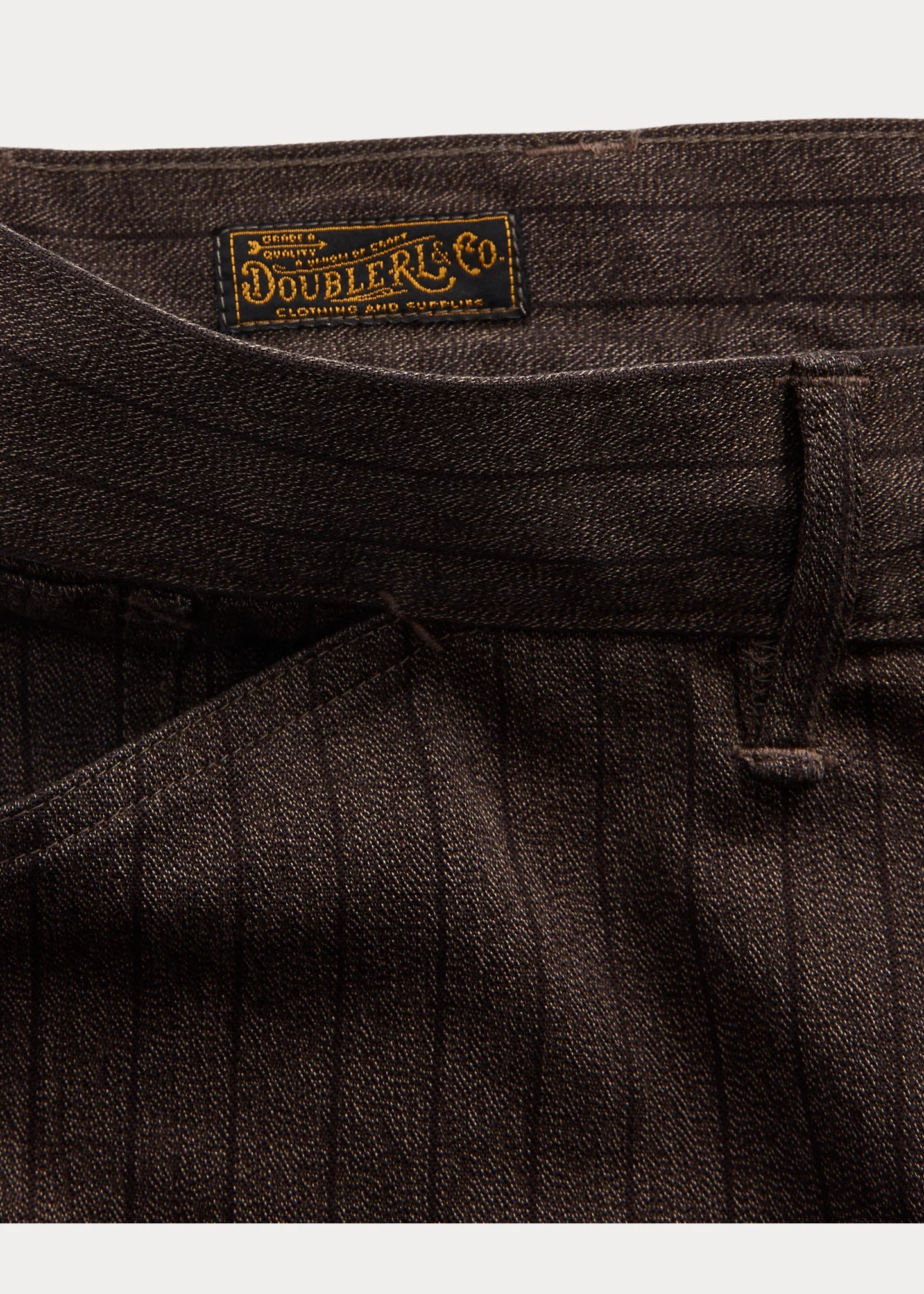 RRL by Ralph Lauren Stripe Jaspé Twill Field Pants in Brown