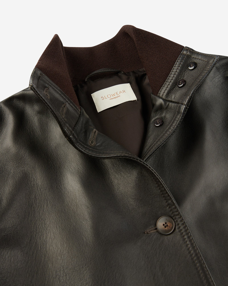 Lambskin nappa leather regular fit bomber jacket 6