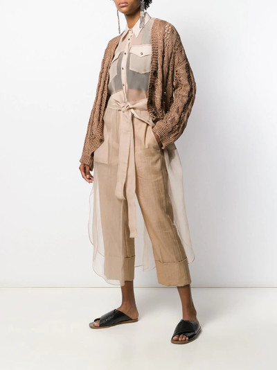 Brunello Cucinelli button down sheer silk shirt outlook