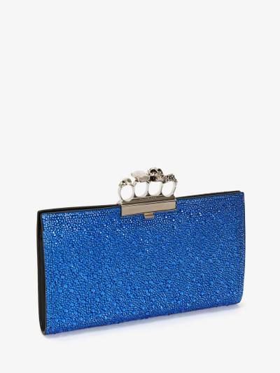 Alexander McQueen Jewelled Flat Pouch in Electric Blue outlook