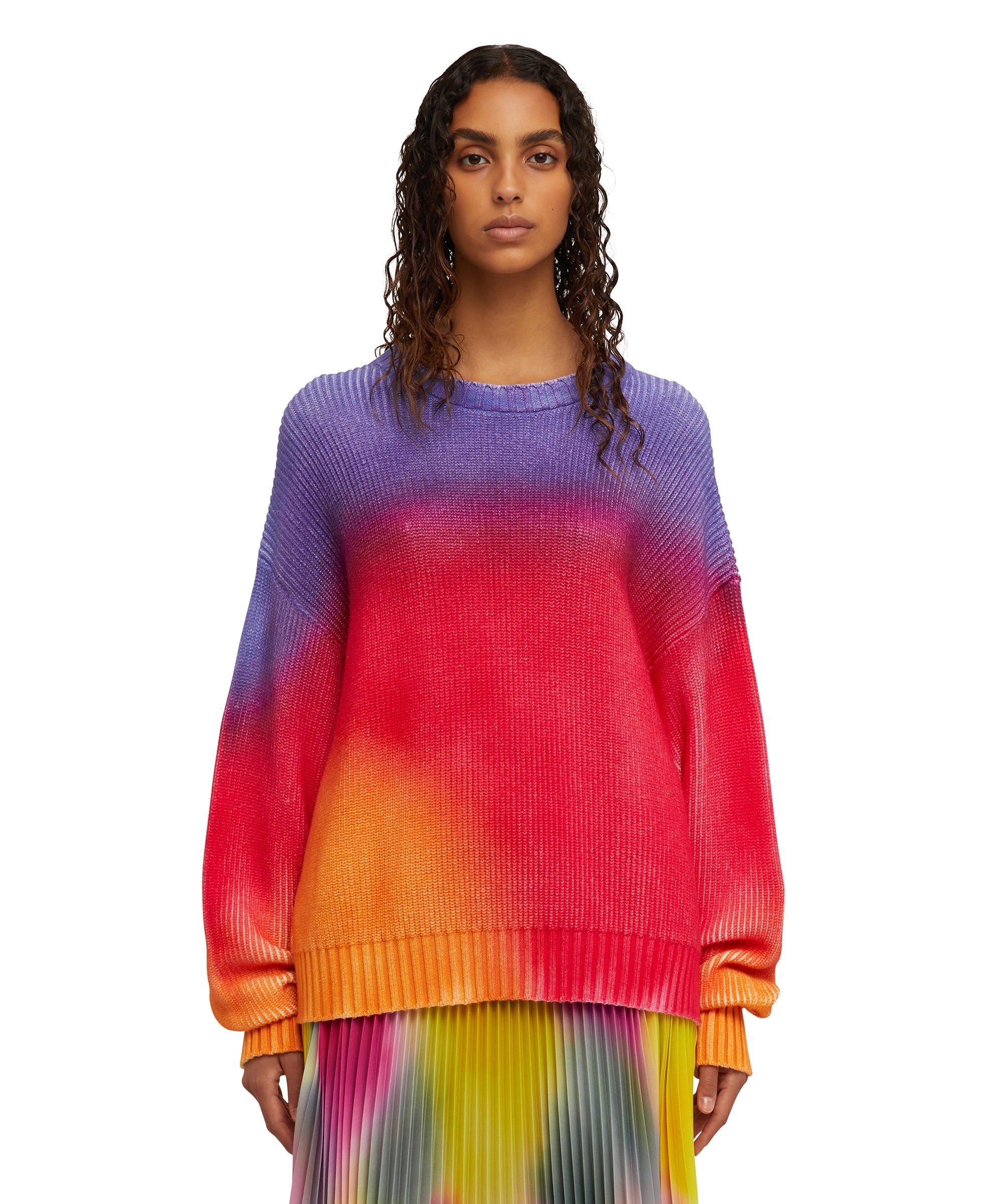 Cotton tie dye crewneck sweater - 2