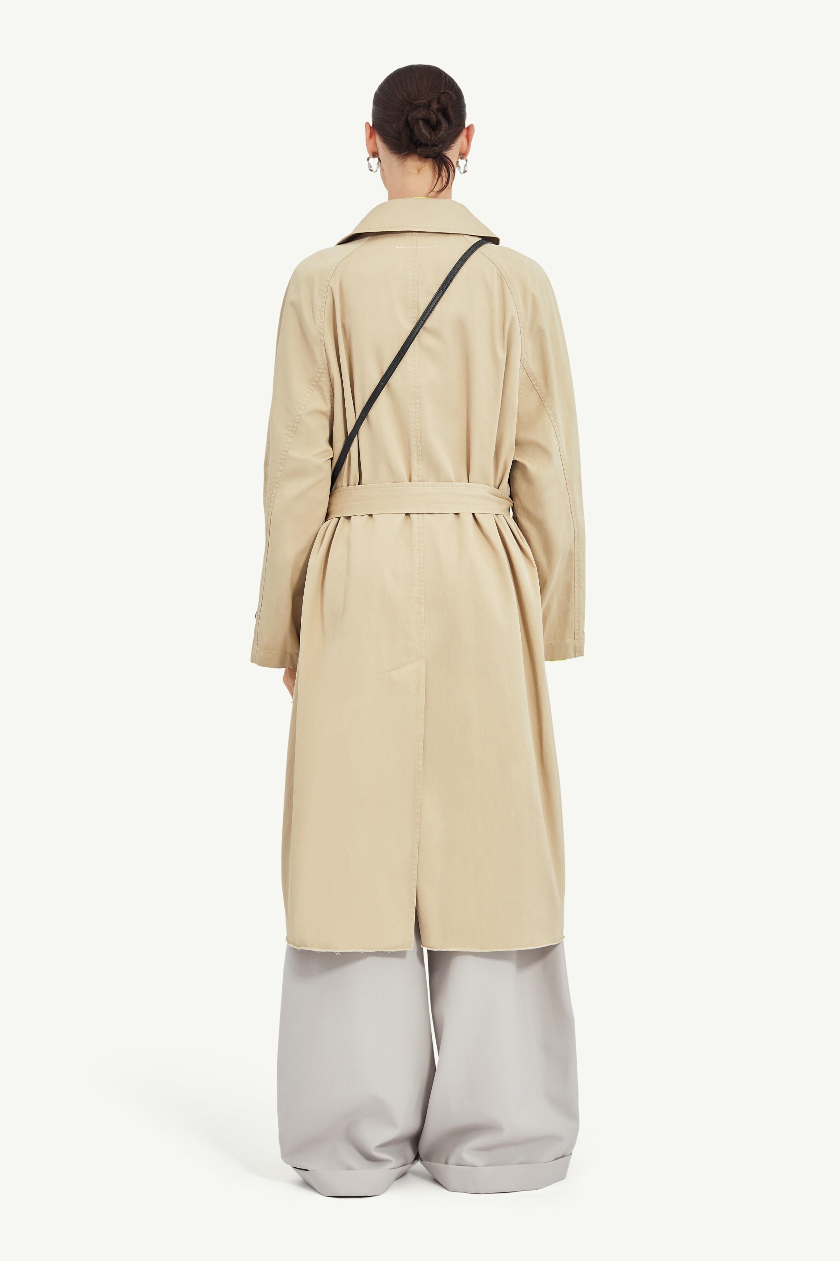 Raw Hem Trench Coat - 4