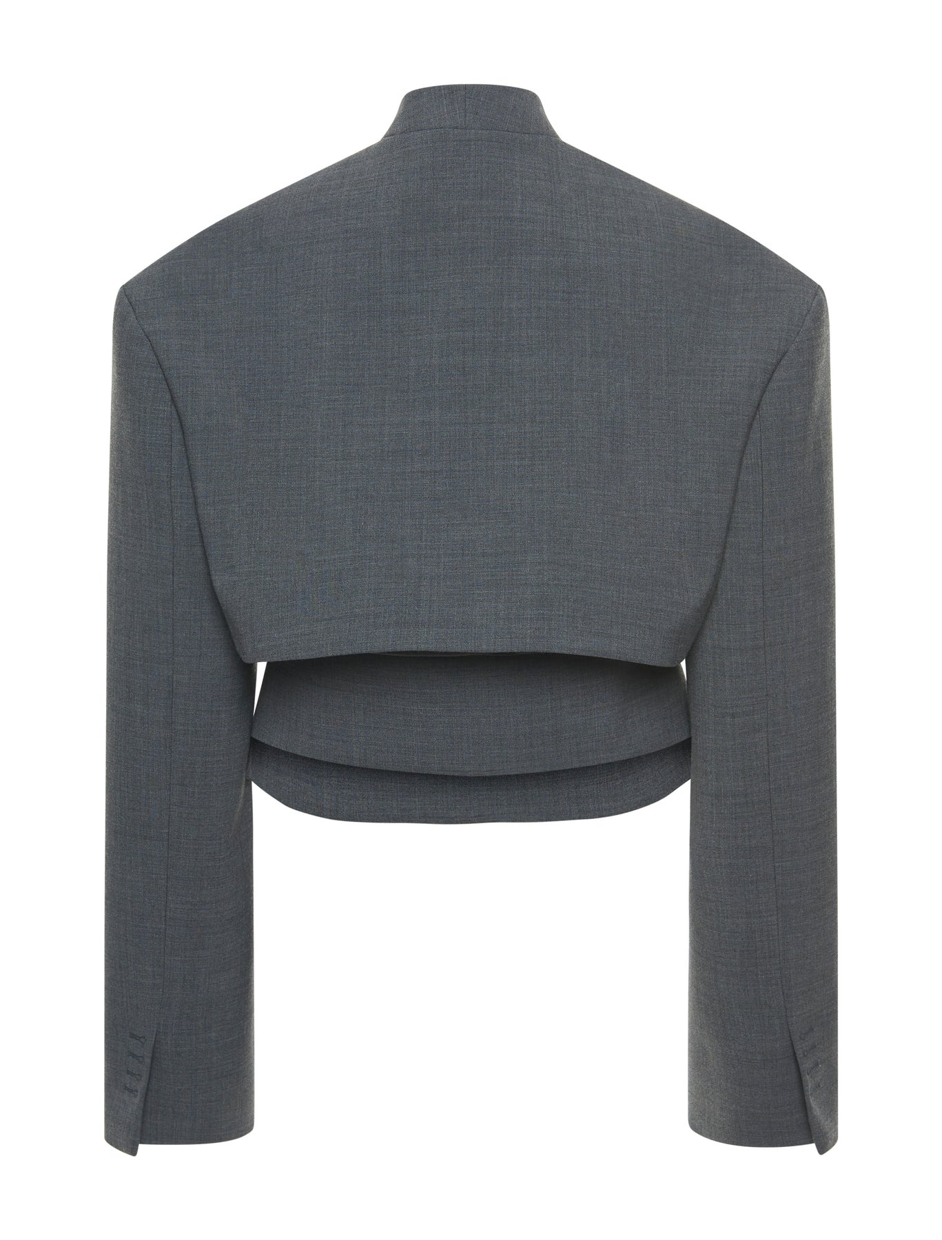 CROPPED JACKET WITH INSERT GREY - 5