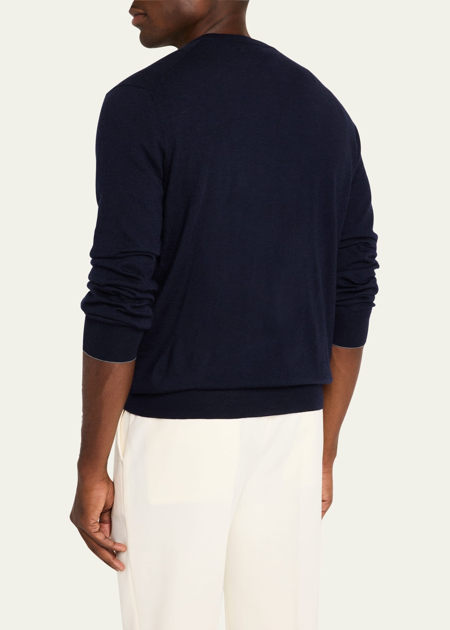 Men's Wool-Cashmere V-Neck Sweater - 3