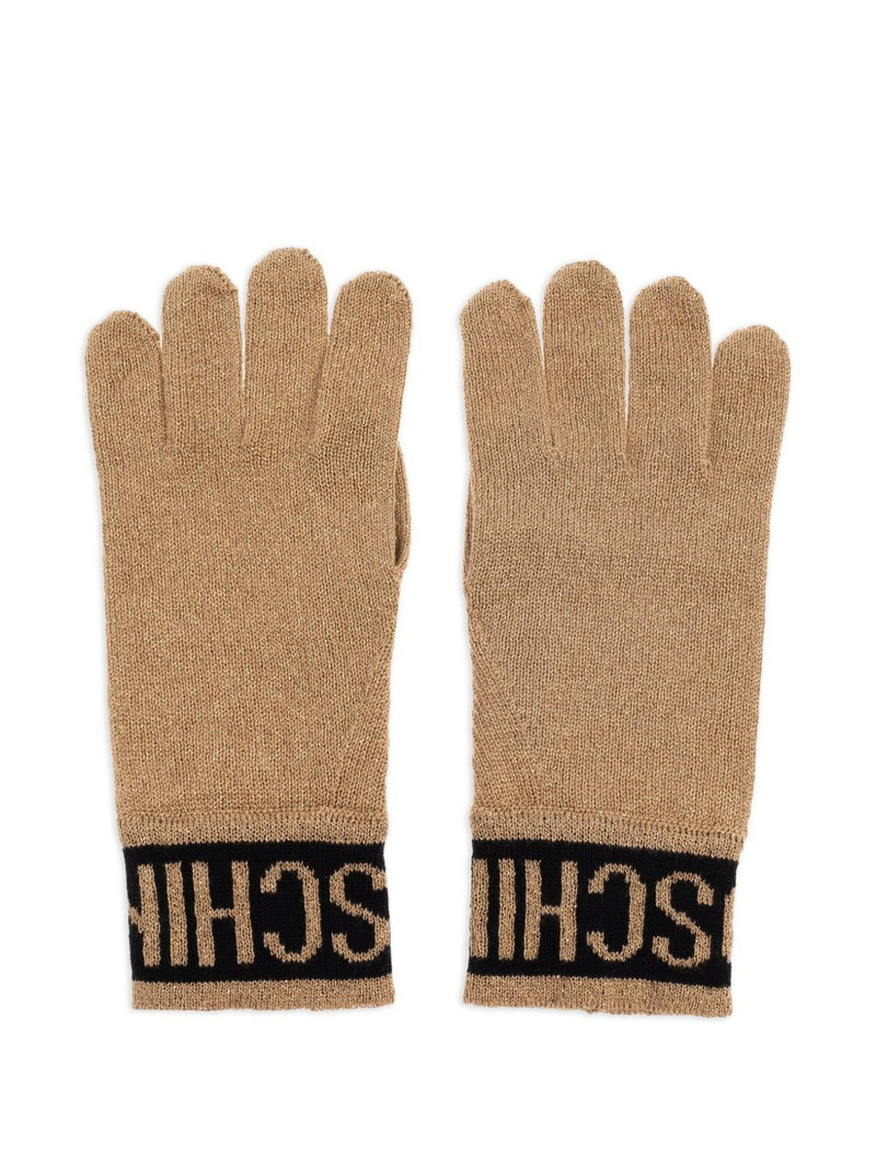 logo-intarsia gloves 1