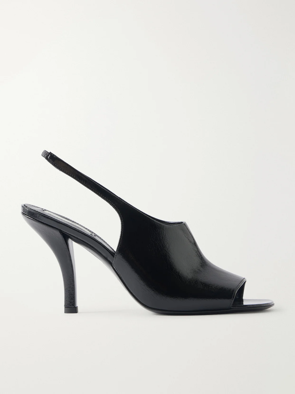 Glossed-leather Slingback Sandals - 1