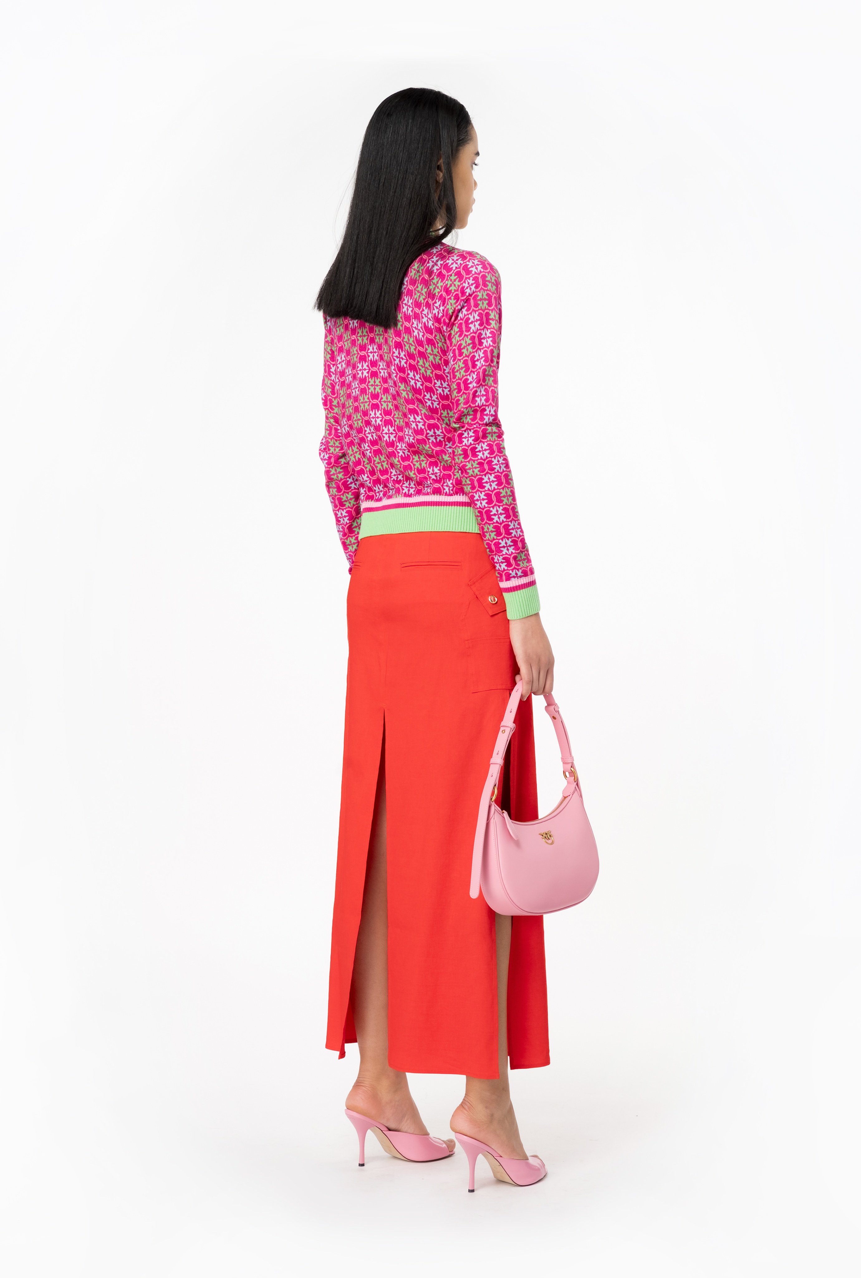LINEN SKIRT WITH SLITS - 5