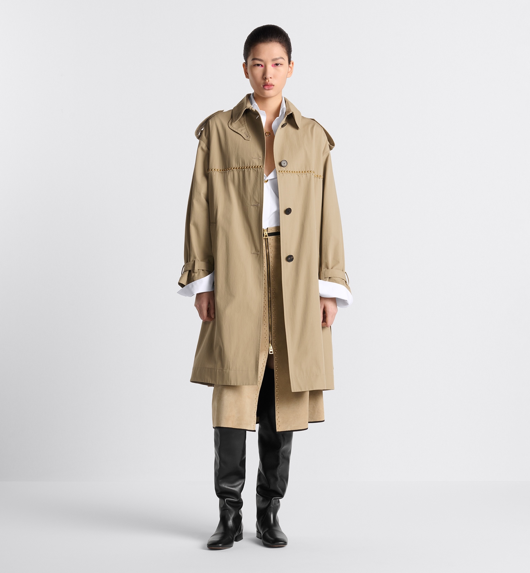 Embroidered Trench Coat - 2