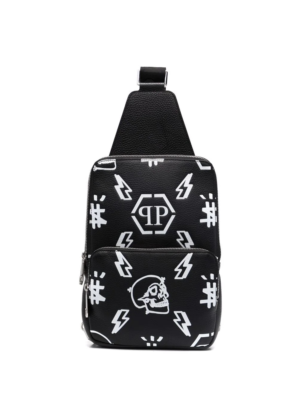 monogram-print one-shoulder backpack - 1