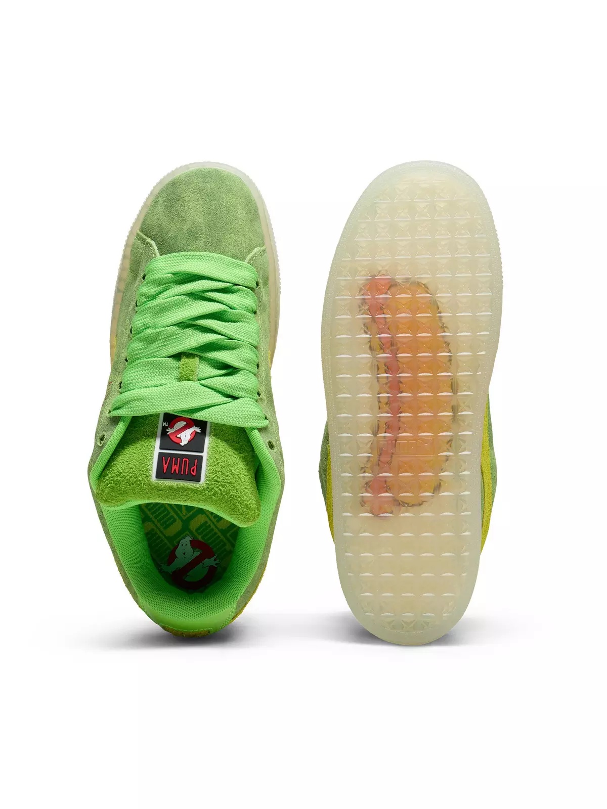 PUMA Suede XL Slimer "PUMA Green/Lime Smash/Warm White" Men's Shoe - 4