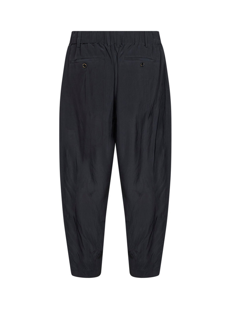 UMA WANG Navy blue viscose pajama-style trousers outlook