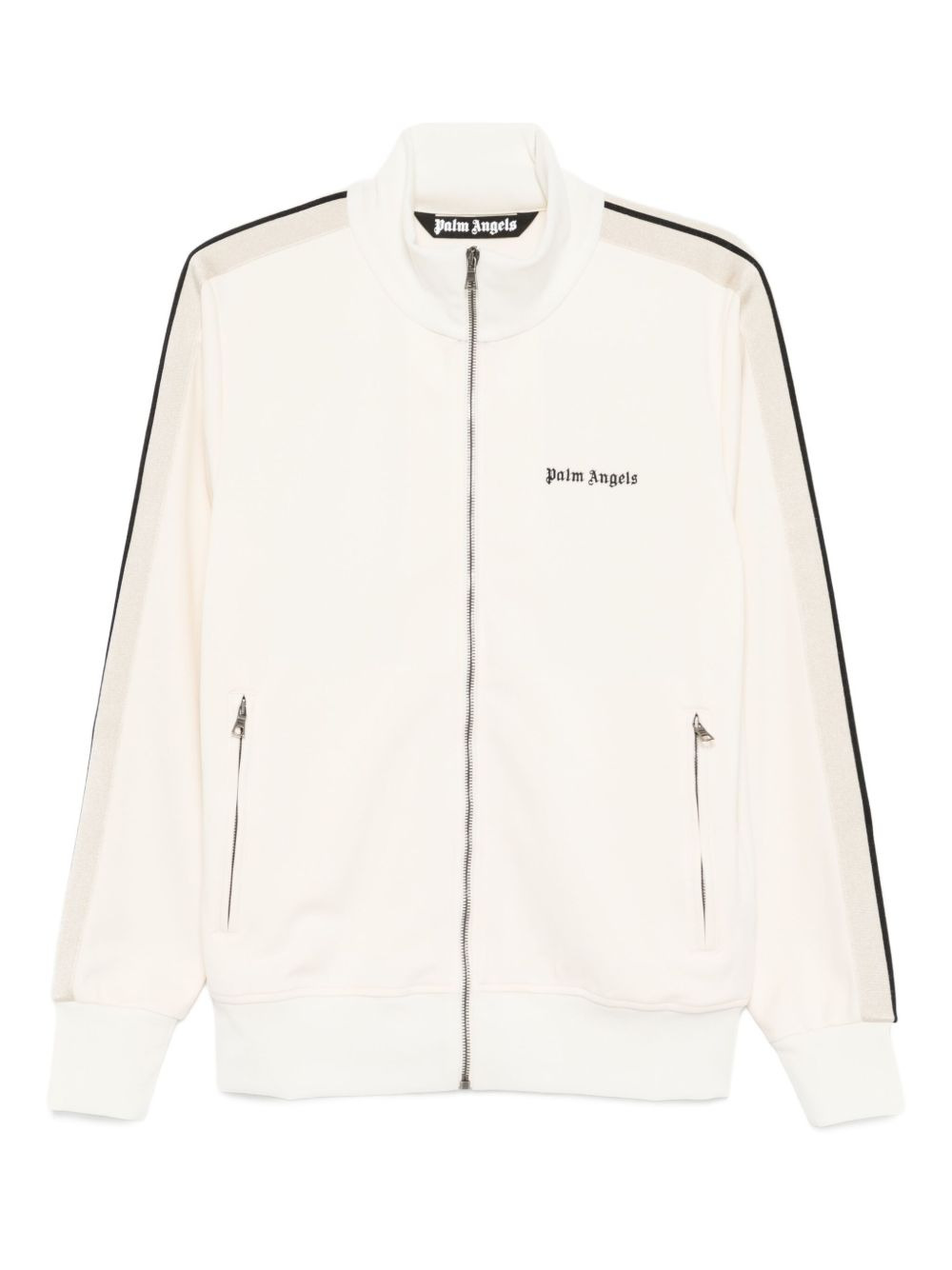 stripe-detail zip-up sweatshirt - 1