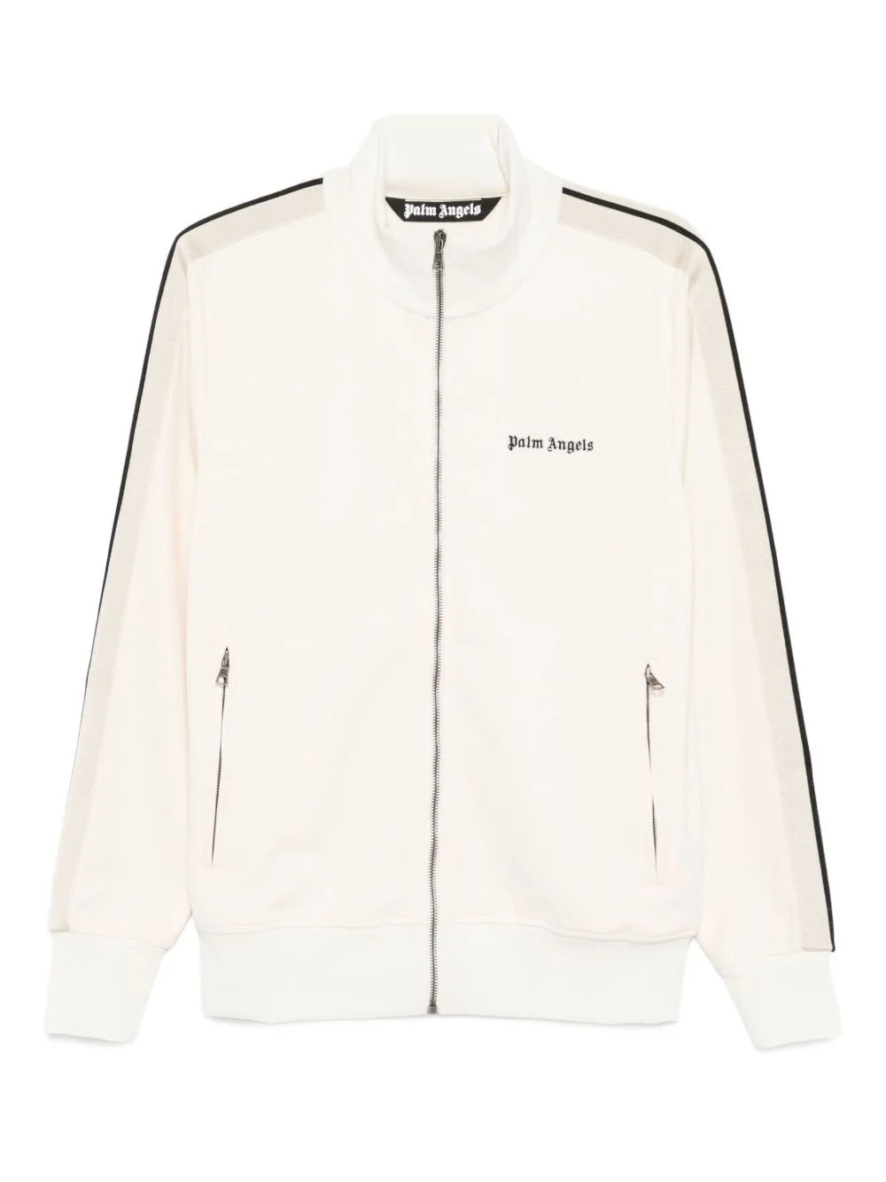 stripe-detail zip-up sweatshirt - 1