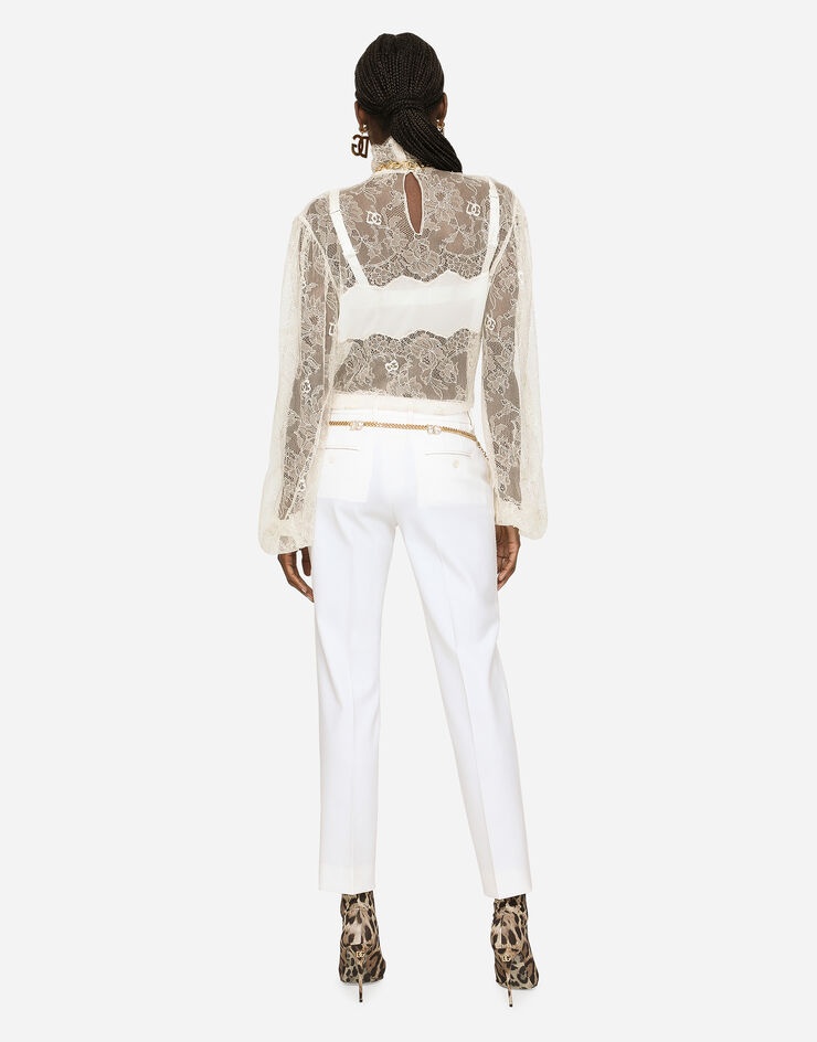 Floral lace turtle-neck blouse - 3