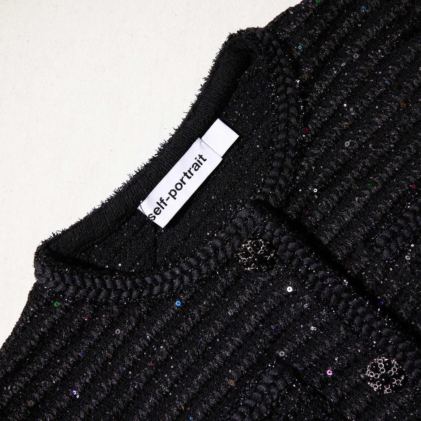 Black Sequin Knit Jacket - 4