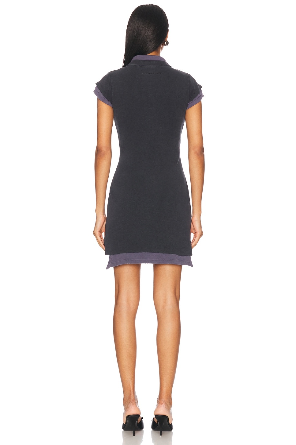 Layered Short Sleeve Polo Mini Dress - 3