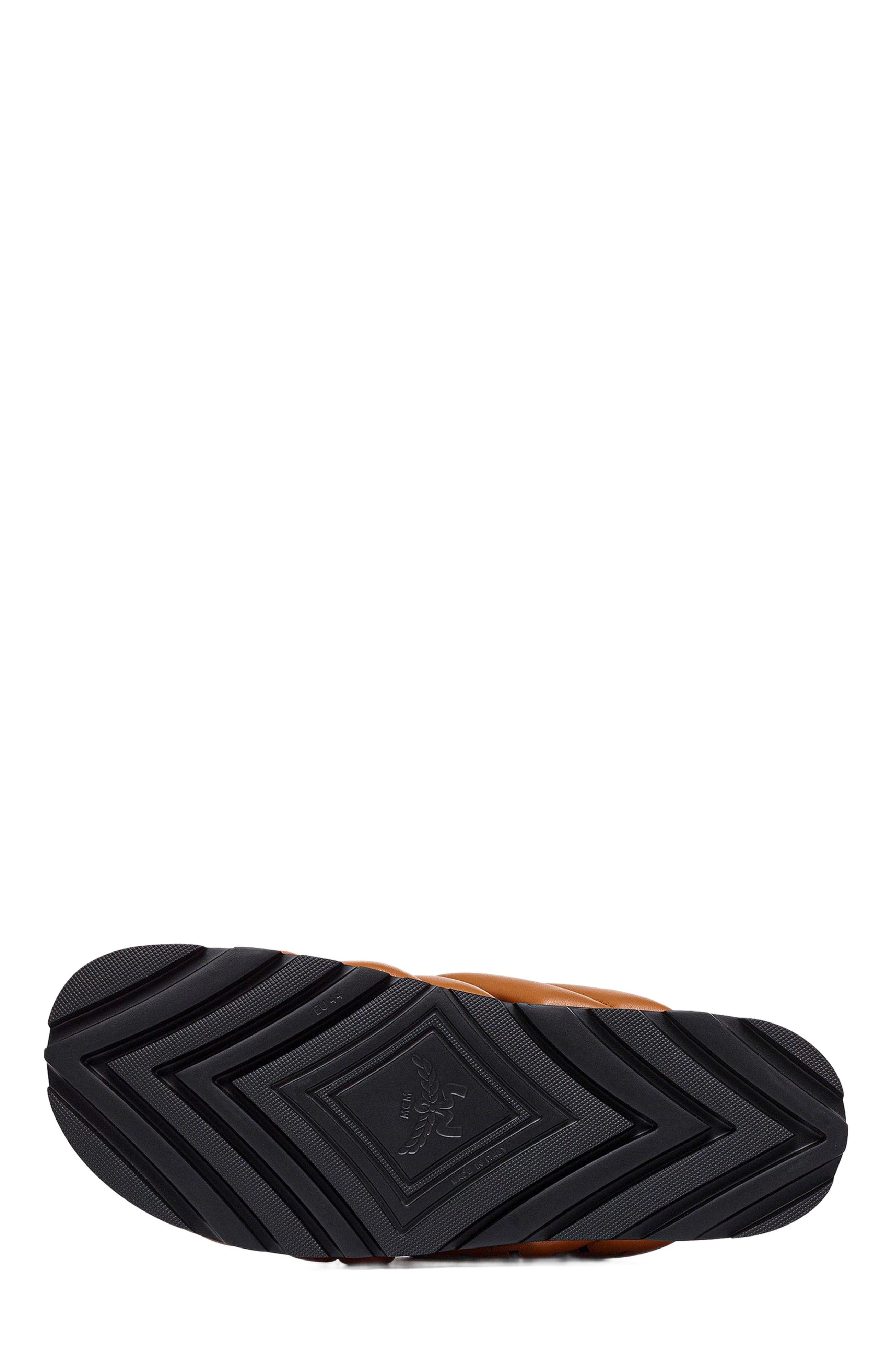 MCM Monogram Print Cross Sandals in Lamb Leather in Cognac at Nordstrom - 4